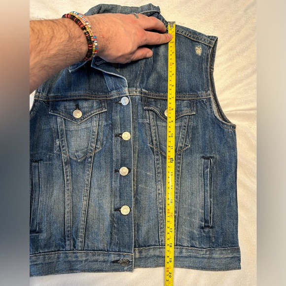 Rag & Bone Denim Vest Womens XSmall Blue Distressed Jean - Picture 4 of 7
